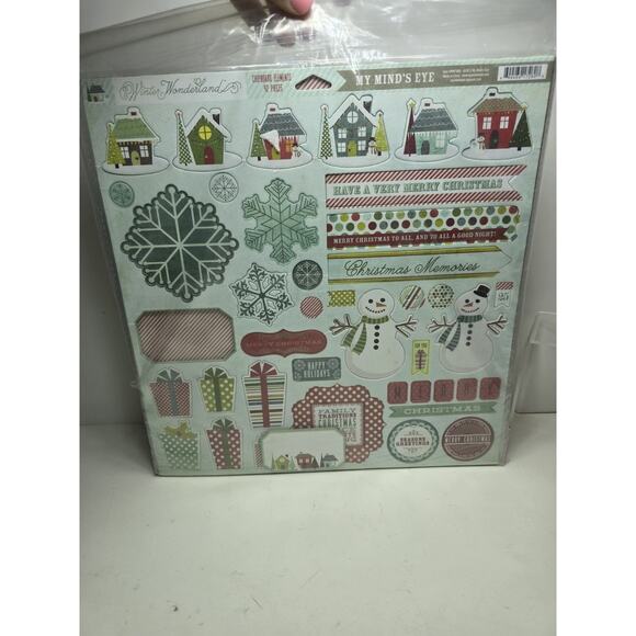 My Mind’s Eye Colorful Christmas Scrapbook Kit Holiday Snow Snowmen - Picture 3 of 9